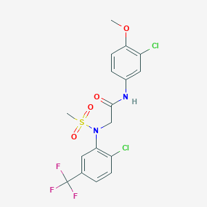 molecular formula C17H15Cl2F3N2O4S B3551940 N~1~-(3-chloro-4-methoxyphenyl)-N~2~-[2-chloro-5-(trifluoromethyl)phenyl]-N~2~-(methylsulfonyl)glycinamide 