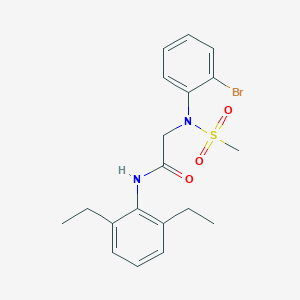 molecular formula C19H23BrN2O3S B3551956 N~2~-(2-bromophenyl)-N~1~-(2,6-diethylphenyl)-N~2~-(methylsulfonyl)glycinamide 