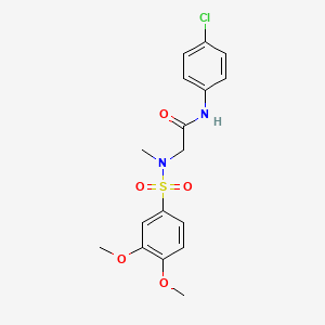 molecular formula C17H19ClN2O5S B3551967 N~1~-(4-chlorophenyl)-N~2~-[(3,4-dimethoxyphenyl)sulfonyl]-N~2~-methylglycinamide 