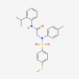 molecular formula C25H28N2O3S2 B3551969 N~1~-(2-isopropylphenyl)-N~2~-(4-methylphenyl)-N~2~-{[4-(methylthio)phenyl]sulfonyl}glycinamide 