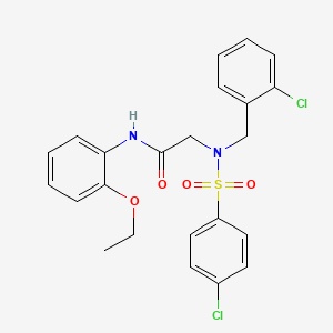 molecular formula C23H22Cl2N2O4S B3551984 N~2~-(2-chlorobenzyl)-N~2~-[(4-chlorophenyl)sulfonyl]-N~1~-(2-ethoxyphenyl)glycinamide 