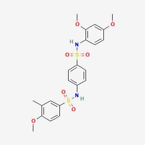 molecular formula C22H24N2O7S2 B3551991 N-(4-{[(2,4-dimethoxyphenyl)amino]sulfonyl}phenyl)-4-methoxy-3-methylbenzenesulfonamide 