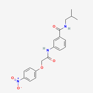 molecular formula C19H21N3O5 B3552029 N-isobutyl-3-{[(4-nitrophenoxy)acetyl]amino}benzamide 