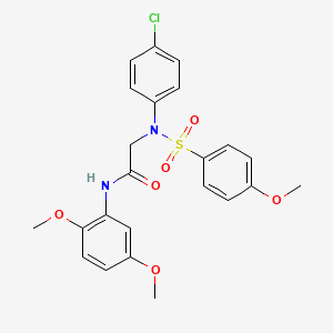 molecular formula C23H23ClN2O6S B3552037 N~2~-(4-chlorophenyl)-N~1~-(2,5-dimethoxyphenyl)-N~2~-[(4-methoxyphenyl)sulfonyl]glycinamide 