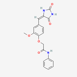 2-(4-{[(4E)-2,5-DIOXOIMIDAZOLIDIN-4-YLIDENE]METHYL}-2-METHOXYPHENOXY)-N-PHENYLACETAMIDE