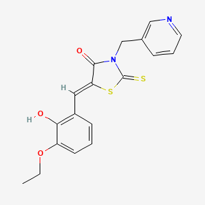 (5Z)-5-(3-ethoxy-2-hydroxybenzylidene)-3-(pyridin-3-ylmethyl)-2-thioxo-1,3-thiazolidin-4-one