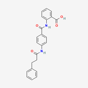 molecular formula C23H20N2O4 B3552086 2-[({4-[(3-Phenylpropanoyl)amino]phenyl}carbonyl)amino]benzoic acid 