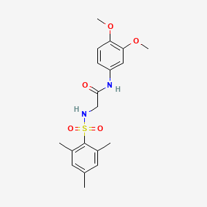 N-(3,4-dimethoxyphenyl)-2-[(2,4,6-trimethylphenyl)sulfonylamino]acetamide