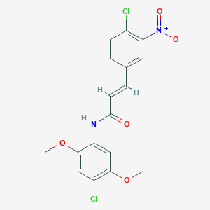 molecular formula C17H14Cl2N2O5 B3552107 (2E)-N-(4-chloro-2,5-dimethoxyphenyl)-3-(4-chloro-3-nitrophenyl)prop-2-enamide 