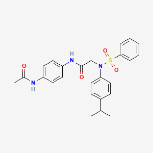 molecular formula C25H27N3O4S B3552144 N~1~-[4-(acetylamino)phenyl]-N~2~-(4-isopropylphenyl)-N~2~-(phenylsulfonyl)glycinamide 