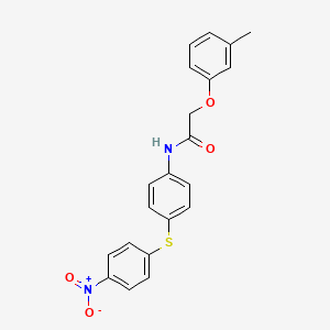 molecular formula C21H18N2O4S B3552152 2-(3-methylphenoxy)-N-{4-[(4-nitrophenyl)thio]phenyl}acetamide 