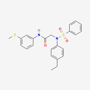 molecular formula C23H24N2O3S2 B3552200 N~2~-(4-ethylphenyl)-N~1~-[3-(methylthio)phenyl]-N~2~-(phenylsulfonyl)glycinamide 