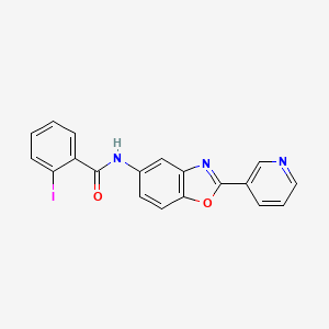 2-iodo-N-[2-(3-pyridinyl)-1,3-benzoxazol-5-yl]benzamide