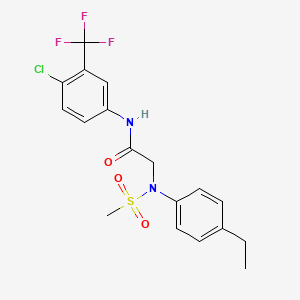 molecular formula C18H18ClF3N2O3S B3552225 N-[4-chloro-3-(trifluoromethyl)phenyl]-N~2~-(4-ethylphenyl)-N~2~-(methylsulfonyl)glycinamide 