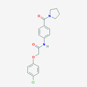 molecular formula C19H19ClN2O3 B355223 2-(4-chlorophenoxy)-N-[4-(1-pyrrolidinylcarbonyl)phenyl]acetamide CAS No. 940456-89-3