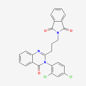 molecular formula C25H17Cl2N3O3 B3552245 2-{3-[3-(2,4-dichlorophenyl)-4-oxo-3,4-dihydro-2-quinazolinyl]propyl}-1H-isoindole-1,3(2H)-dione 