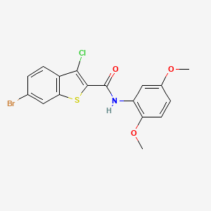 molecular formula C17H13BrClNO3S B3552253 6-bromo-3-chloro-N-(2,5-dimethoxyphenyl)-1-benzothiophene-2-carboxamide 