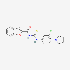 N-{[3-chloro-4-(pyrrolidin-1-yl)phenyl]carbamothioyl}-1-benzofuran-2-carboxamide