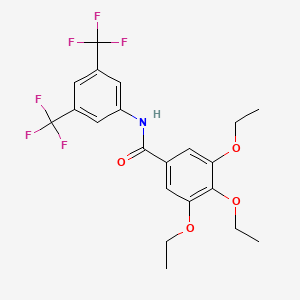 molecular formula C21H21F6NO4 B3552275 N-[3,5-bis(trifluoromethyl)phenyl]-3,4,5-triethoxybenzamide 