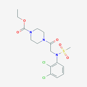 molecular formula C16H21Cl2N3O5S B3552276 ethyl 4-[N-(2,3-dichlorophenyl)-N-(methylsulfonyl)glycyl]-1-piperazinecarboxylate 