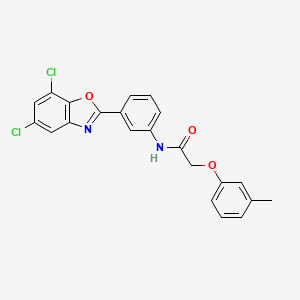 molecular formula C22H16Cl2N2O3 B3552300 N-[3-(5,7-dichloro-1,3-benzoxazol-2-yl)phenyl]-2-(3-methylphenoxy)acetamide 