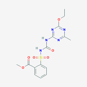 molecular formula C15H17N5O6S B3552308 methyl 2-[({[(4-ethoxy-6-methyl-1,3,5-triazin-2-yl)amino]carbonyl}amino)sulfonyl]benzoate 