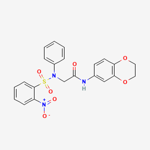 N~1~-(2,3-dihydro-1,4-benzodioxin-6-yl)-N~2~-[(2-nitrophenyl)sulfonyl]-N~2~-phenylglycinamide