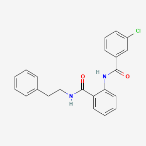 molecular formula C22H19ClN2O2 B3552346 2-[(3-chlorobenzoyl)amino]-N-(2-phenylethyl)benzamide 