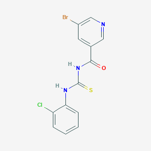 molecular formula C13H9BrClN3OS B3552350 5-bromo-N-{[(2-chlorophenyl)amino]carbonothioyl}nicotinamide 