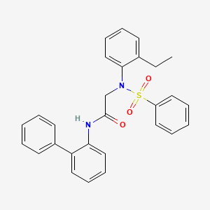 molecular formula C28H26N2O3S B3552361 N~1~-2-biphenylyl-N~2~-(2-ethylphenyl)-N~2~-(phenylsulfonyl)glycinamide 