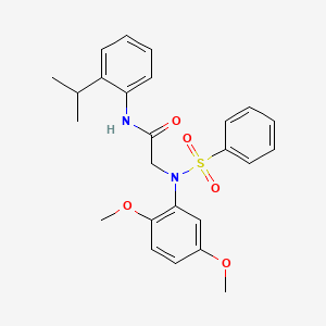 molecular formula C25H28N2O5S B3552366 N~2~-(2,5-dimethoxyphenyl)-N~1~-(2-isopropylphenyl)-N~2~-(phenylsulfonyl)glycinamide 