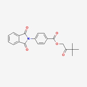 molecular formula C21H19NO5 B3552380 3,3-dimethyl-2-oxobutyl 4-(1,3-dioxo-1,3-dihydro-2H-isoindol-2-yl)benzoate 