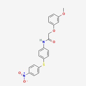 molecular formula C21H18N2O5S B3552393 2-(3-methoxyphenoxy)-N-{4-[(4-nitrophenyl)thio]phenyl}acetamide 