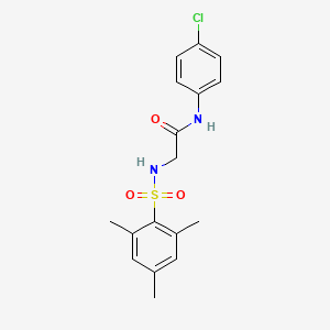 molecular formula C17H19ClN2O3S B3552431 N~1~-(4-chlorophenyl)-N~2~-(mesitylsulfonyl)glycinamide 