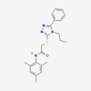 molecular formula C22H26N4OS B3552456 N-mesityl-2-[(5-phenyl-4-propyl-4H-1,2,4-triazol-3-yl)thio]acetamide 