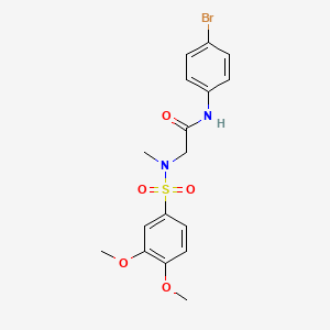 molecular formula C17H19BrN2O5S B3552458 N~1~-(4-bromophenyl)-N~2~-[(3,4-dimethoxyphenyl)sulfonyl]-N~2~-methylglycinamide 