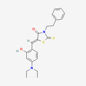 molecular formula C22H24N2O2S2 B3552473 5-[4-(diethylamino)-2-hydroxybenzylidene]-3-(2-phenylethyl)-2-thioxo-1,3-thiazolidin-4-one 