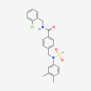 molecular formula C24H25ClN2O3S B3552477 N-(2-chlorobenzyl)-4-{[(3,4-dimethylphenyl)(methylsulfonyl)amino]methyl}benzamide 