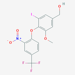 [3-Iodo-5-methoxy-4-[2-nitro-4-(trifluoromethyl)phenoxy]phenyl]methanol