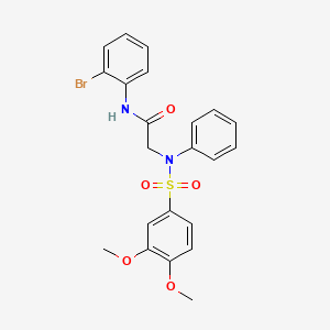 molecular formula C22H21BrN2O5S B3552515 N-(2-bromophenyl)-N~2~-[(3,4-dimethoxyphenyl)sulfonyl]-N~2~-phenylglycinamide 