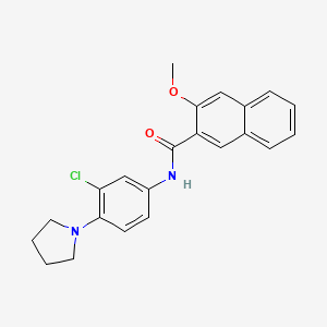 molecular formula C22H21ClN2O2 B3552518 N-[3-chloro-4-(1-pyrrolidinyl)phenyl]-3-methoxy-2-naphthamide 