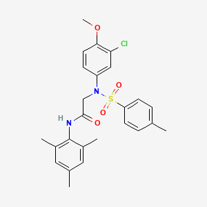 molecular formula C25H27ClN2O4S B3552526 N~2~-(3-chloro-4-methoxyphenyl)-N~1~-mesityl-N~2~-[(4-methylphenyl)sulfonyl]glycinamide 