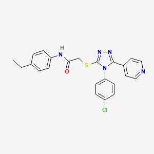 2-{[4-(4-chlorophenyl)-5-(4-pyridinyl)-4H-1,2,4-triazol-3-yl]thio}-N-(4-ethylphenyl)acetamide