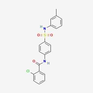 molecular formula C20H17ClN2O3S B3552536 2-chloro-N-(4-{[(3-methylphenyl)amino]sulfonyl}phenyl)benzamide 