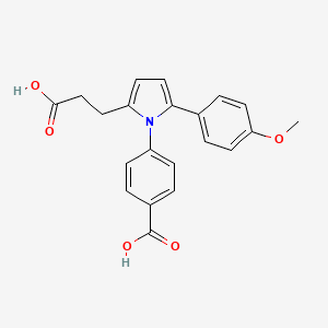 4-[2-(2-carboxyethyl)-5-(4-methoxyphenyl)-1H-pyrrol-1-yl]benzoic acid