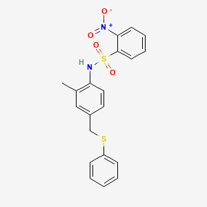 N-{2-methyl-4-[(phenylthio)methyl]phenyl}-2-nitrobenzenesulfonamide