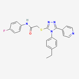 2-{[4-(4-ethylphenyl)-5-(4-pyridinyl)-4H-1,2,4-triazol-3-yl]thio}-N-(4-fluorophenyl)acetamide