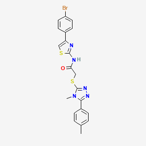 N-[4-(4-bromophenyl)-1,3-thiazol-2-yl]-2-{[4-methyl-5-(4-methylphenyl)-4H-1,2,4-triazol-3-yl]thio}acetamide