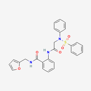 molecular formula C26H23N3O5S B3552598 N-(2-furylmethyl)-2-{[N-phenyl-N-(phenylsulfonyl)glycyl]amino}benzamide 