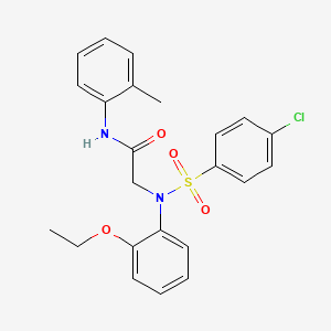 molecular formula C23H23ClN2O4S B3552612 N~2~-[(4-chlorophenyl)sulfonyl]-N~2~-(2-ethoxyphenyl)-N~1~-(2-methylphenyl)glycinamide 